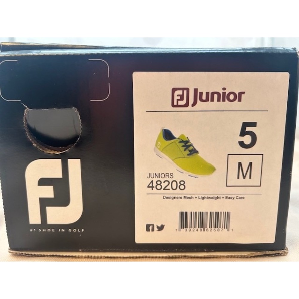 FootJoy Girls Junior Spikeless Golf Shoes Lime/Sapphire‎ NIB (48208) - Size 5M - Picture 12 of 13